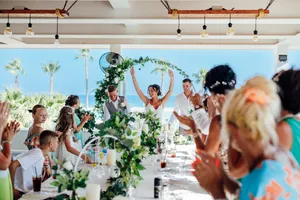Halo Arch with Asymmetrical Eleni Arrangements CEREMONY & RECEPTION