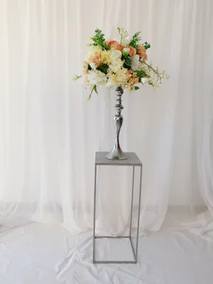 Metal frame stand with silver flower stand & arrangement CEREMONY & RECEPTION AS2060B