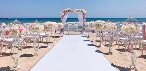 White aisle carpet 4m CAR2001