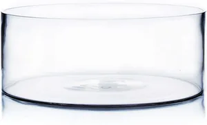 Short wide glass vase