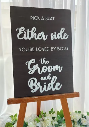 'pick a seat' Wooden Sign with Easel