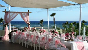 Bamboo square arch with drapes and small side bunches CEREMONY & RECEPTION AG2001B