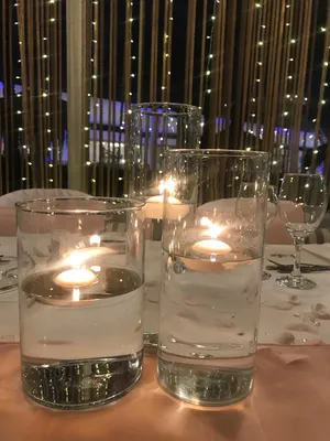Glass vase set with floating candles TP2046