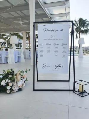 Black frame signage stand
