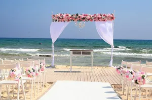 White classic arch with top  trim CEREMONY ONLY AG2006A 