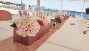 Wooden box with flowers, vases and candles TP2055 