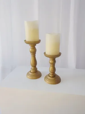 Chunky candelabra set with candles - set of 2 TP2050