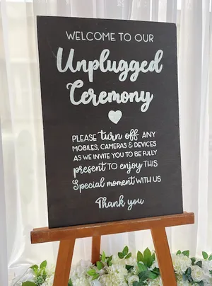 'unplugged' Wooden Sign with Easel