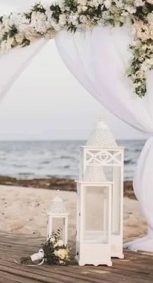 Grand white lanterns - set of 3 CEREMONY ONLY TP2020A 