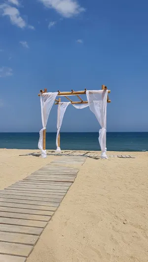 Bamboo gazebo with drapes CEREMONY ONLY