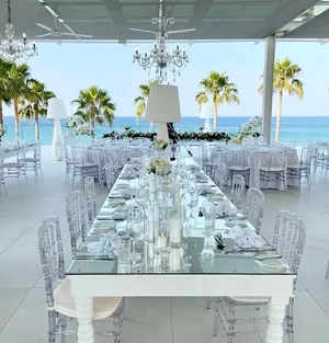 White Mirrored Barroque Style Tables 