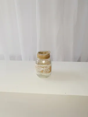 Mason jar with ribbon decoration and tealight TP2090