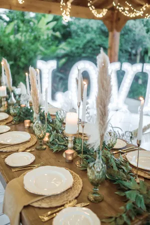 TP2034A Gold candlesticks with Artificial candles 
