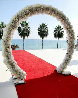 Round white floral arch CEREMONY ONLY AG2010A 