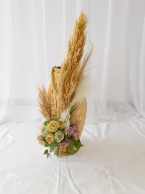 Natural wooden lantern with 