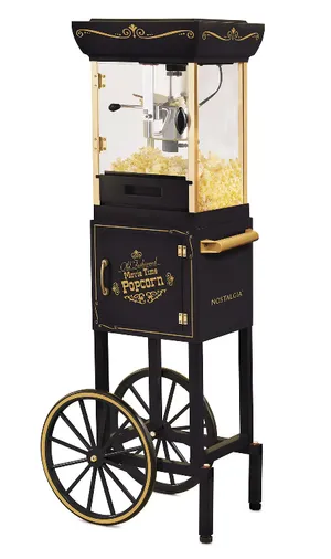 NOSTALIGIA Black & Gold Popcorn Cart