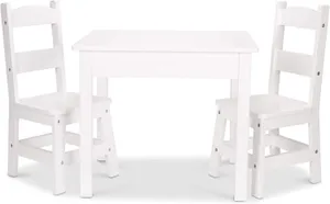 Wooden kids table and 2 chairs