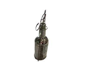 Silver Merc Glass Bottles and Metal Holders