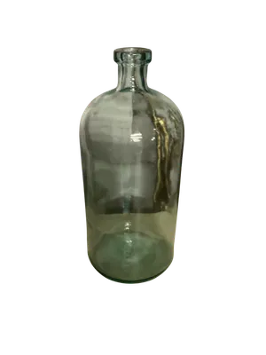 Large round glass medicine bottle