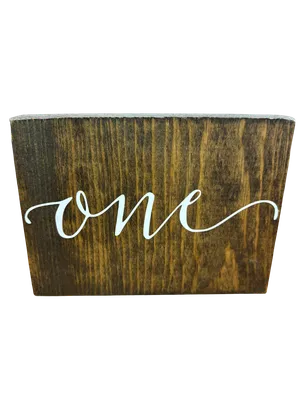 Rustic Wood Script Table Number Sign (1-23)