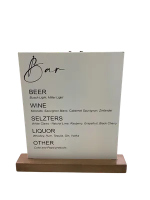 Bar Menu Sign