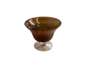 Amber Glass Compote Dish