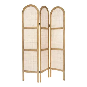 PARAVENT BOIS CANNAGE/ROTIN TRESSE