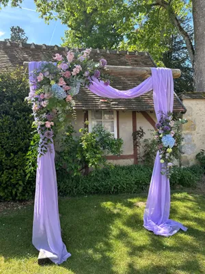 VOILAGE EN MOUSSELINE VIOLET PARME DE 7 METRES
