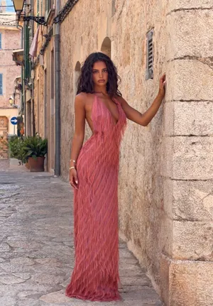 Jasook Noa Gown - Peach