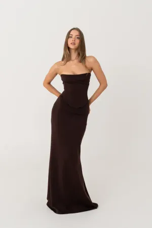 Hntr The Label Louie Gown - Brown 