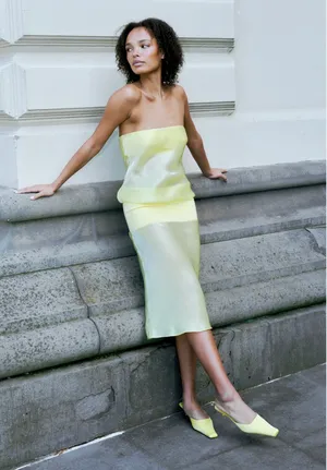 Mode Mischief Melt Panel Dress - Limoncello