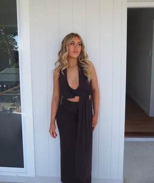 Bec & Bridge Eva Drape Set in Chocolate