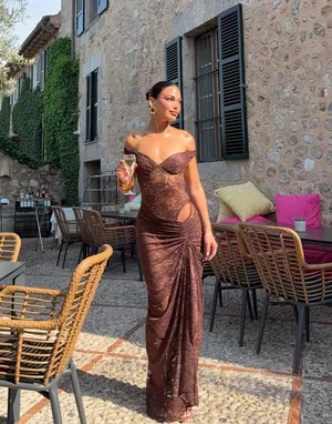 Natalie Rolt Aubrey Gown - Espresso
