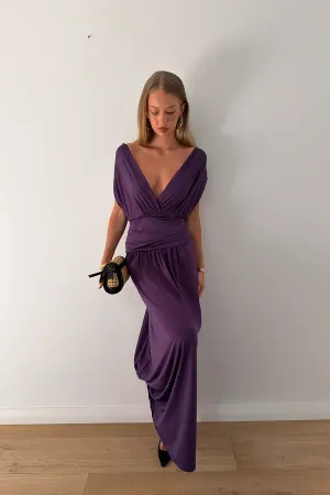 Hntr The Label Esme Gown in Plum