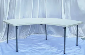 White Serpentine Folding Table