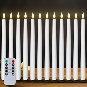 White Led Tapered Candlestick