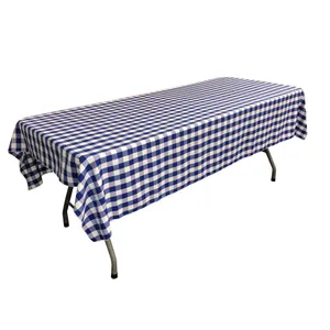 BLUE AND WHITE GINGHAM TABLECLOTH(90X132)