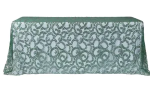  Emerald Green Sequin Vine overlay 90x132