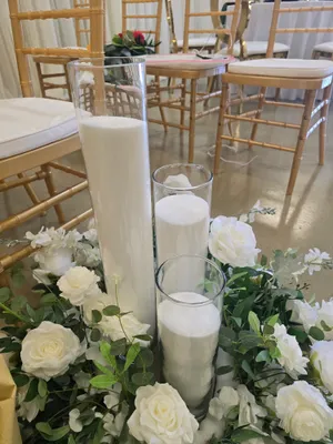 3 Piece Tall Cylinder Vase Set with Candle Sand
