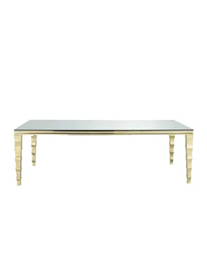 Glass & Gold Stainless Steel Dinning Table 8ft