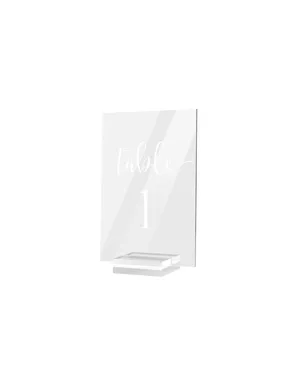 Acrylic & White Square Table Numbers Set (1-20)