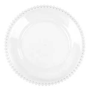 Clear Beaded Acrylic Charger