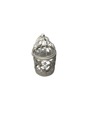 Small Rustic White Bird Cage