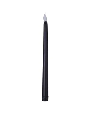    Black Wax Covered LED Taper Candles 11