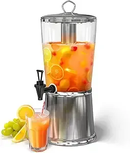 Silver Acrylic Beverage Dispenser 2gl