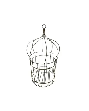 Large Brass Rustic Bird Cage