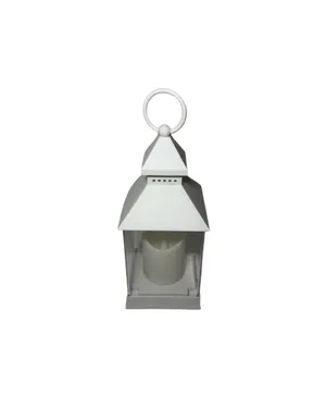 White Metal Candle Lantern