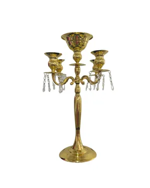 4 Arm & Bowl Gold Candelabra