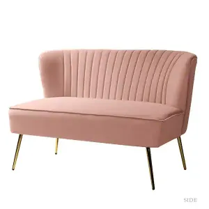 Pink Blush Velvet Loveseat Lounge