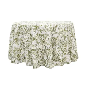 Olive Green French Toile Linen